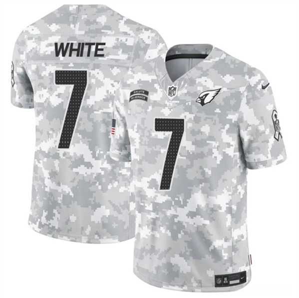 Men%27s Arizona Cardinals #7 Kyzir White 2024 F.U.S.E. Arctic Camo Salute to Service Limited Stitched Jersey Dzhi->atlanta falcons->NFL Jersey